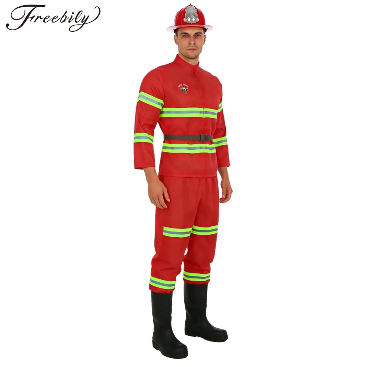 Déguisement Pompier Homme – Veste, Pantalon, Ceinture et Casque