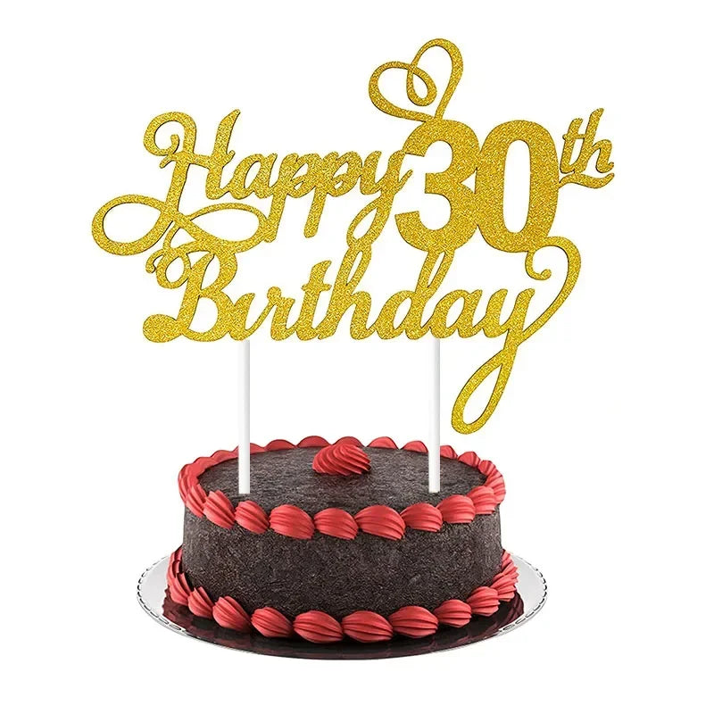 Topper Gâteau Happy Birthday Chiffre d'Âge - Lot de 1 à 20 pièces – vue 12