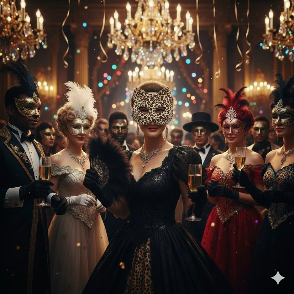 Masque de mascarade marron élégant unisexe – vue 4