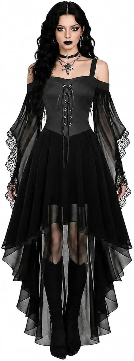 Robe Vampire à Manches Papillon en Résille – vue 7
