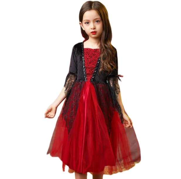 Déguisement Vampire Fille – Robe Tutu Longue Gothique – vue 2