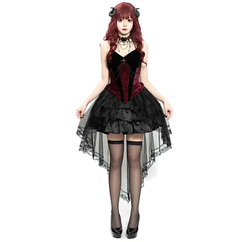 Robe Vampire Gothique Queue-de-Pie Femme – vue 7