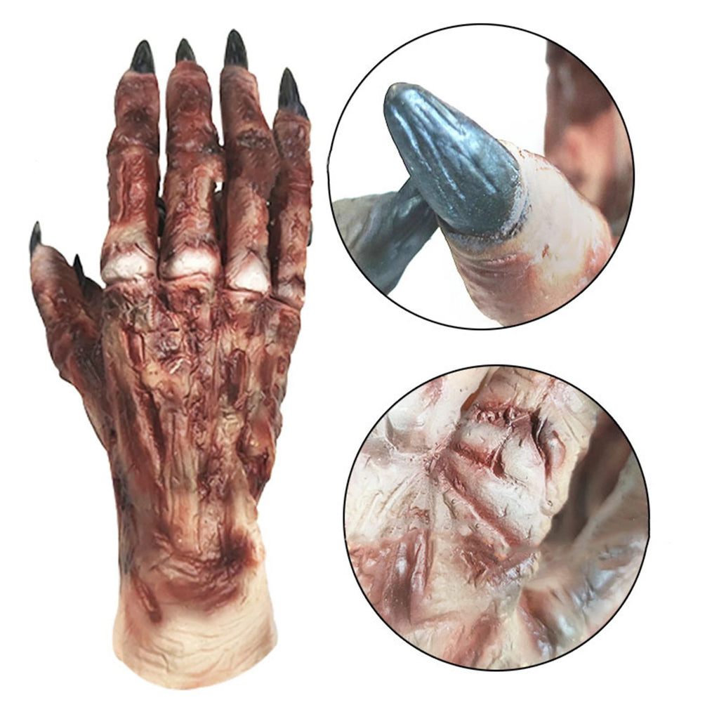 Gants de Bête Loup-Garou Effrayants en Latex – vue 2