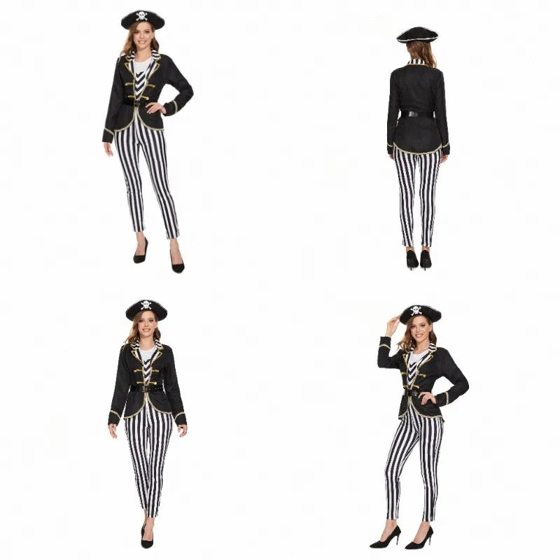 Déguisement Capitaine Pirate Femme Pantalon Rayé