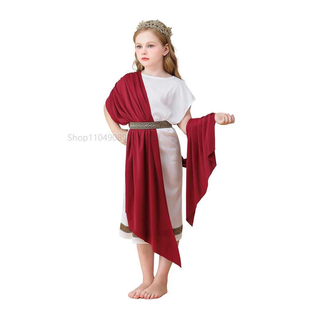 Déguisement Déesse Grecque Fille – Robe Romaine – vue 3