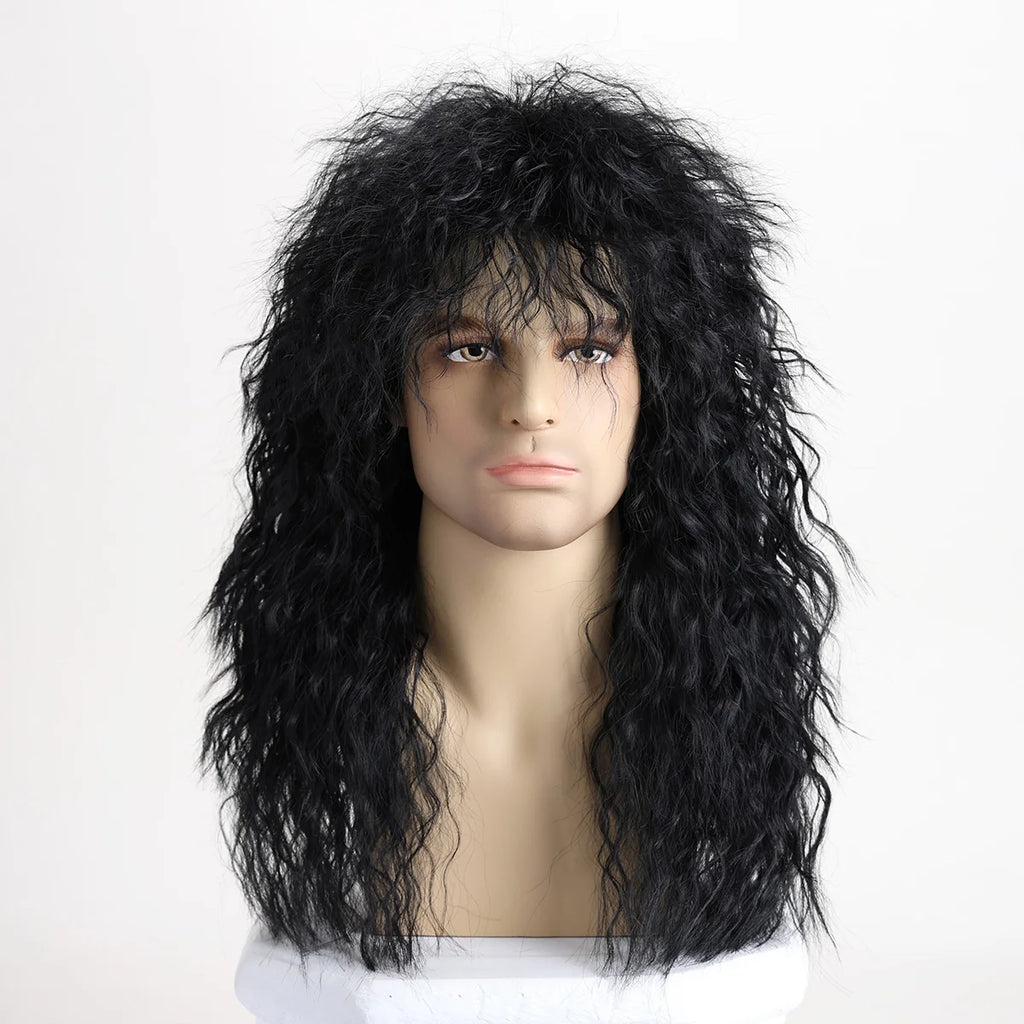 Perruque Rock Années 70-80 Longue Bouclée Homme – vue 5