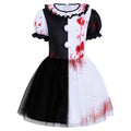 Déguisement Clown Sanglant Femme – Robe Tutu Noire et Blanche – vue 6