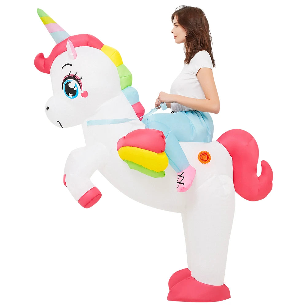 Déguisement Licorne Gonflable à Chevaucher - Costume Adulte Fantaisie – vue 4