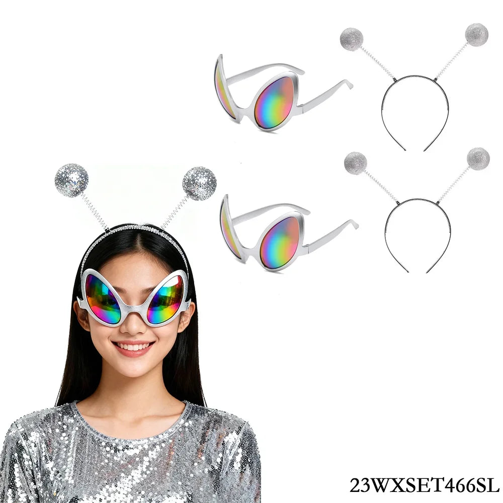 Kit Accessoires Alien – Serre-Tête Antennes et Lunettes