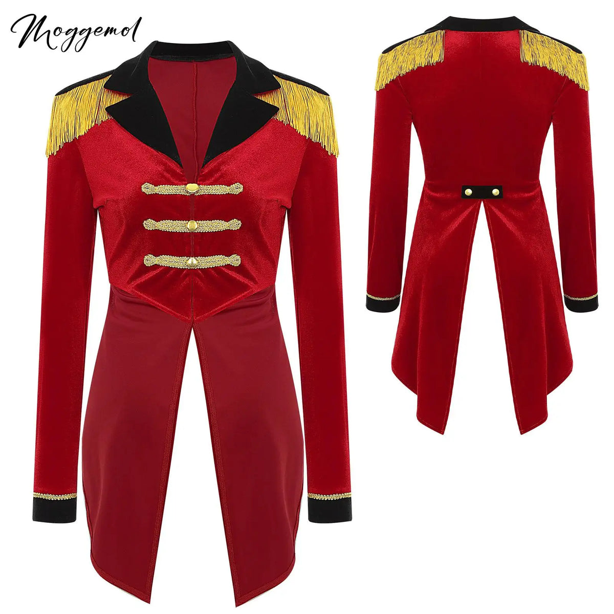 Veste de Monsieur Loyal Femme – Queue-de-Pie en Velours à Épaulettes
