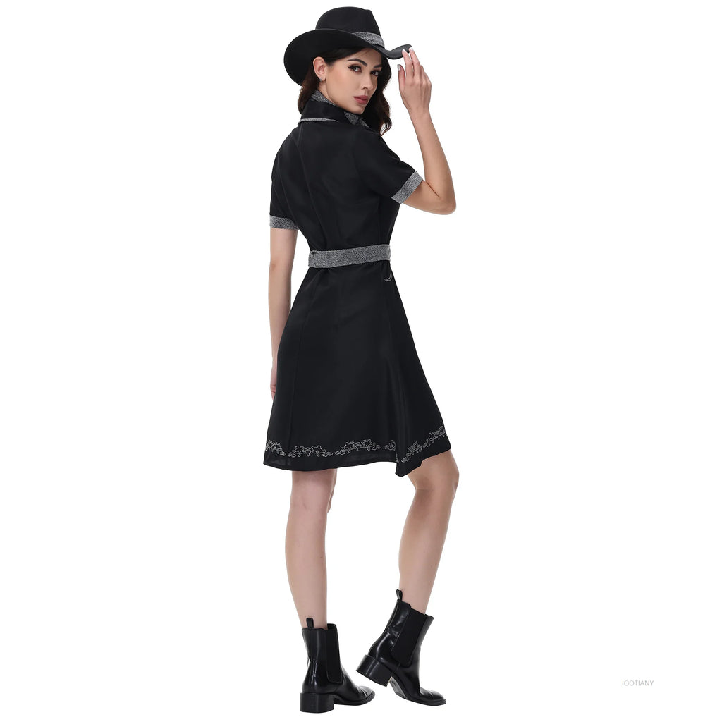 Déguisement Cowgirl Femme – Robe Noire Western – vue 4