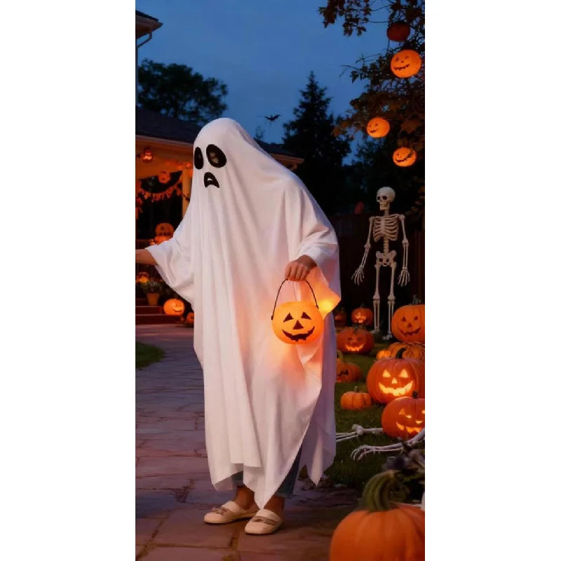 Cape Fantôme Blanche Effrayante – Adulte – vue 5