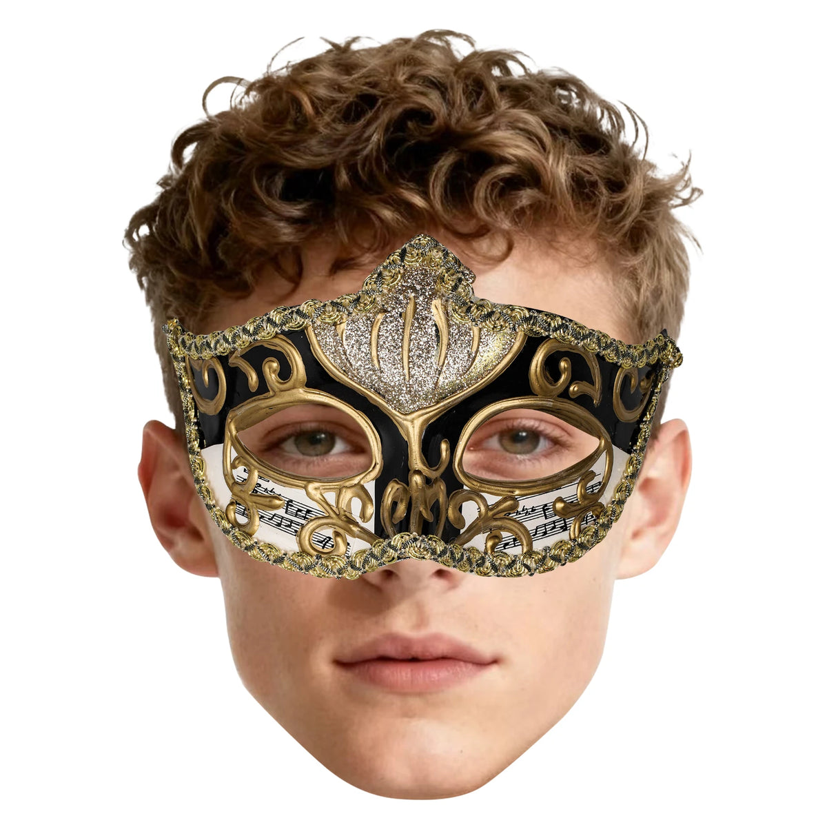 Masque vénitien doré peint à la main – vue 6
