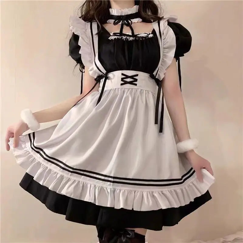 Robe de Soubrette Noire et Blanche – Grandes Tailles – vue 2