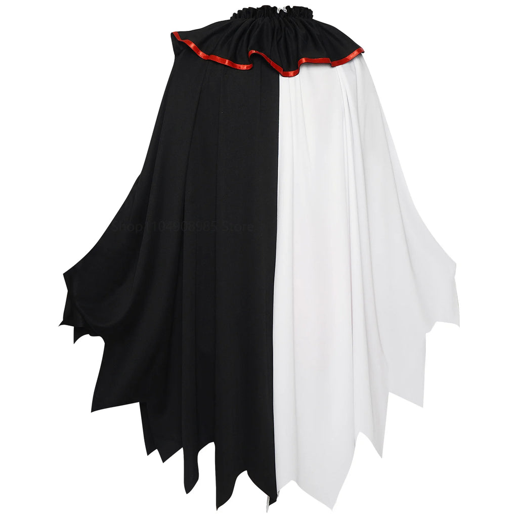 Cape Clown Effrayant Noire et Blanche – Adulte – vue 3