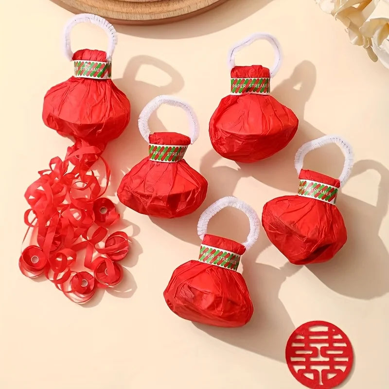 Lanceur de Confettis Rouge à Main – vue 4