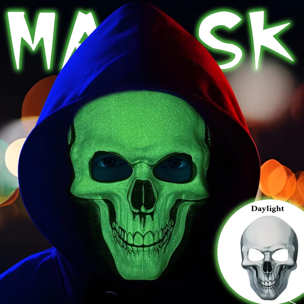 Masque Tête de Mort Phosphorescent Intégral – vue 3