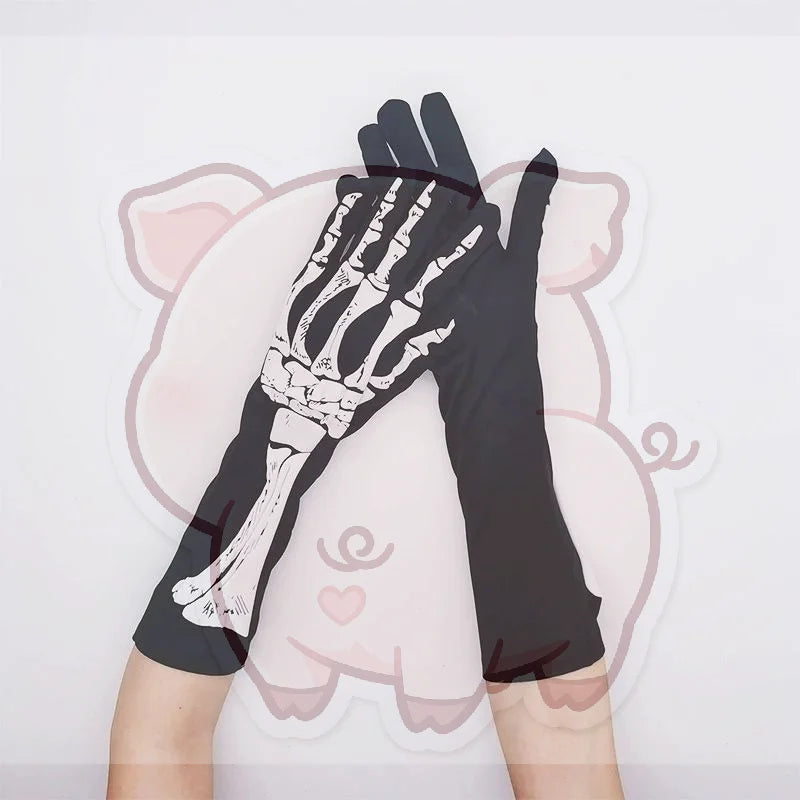 Gants Squelette Noirs – Accessoire Halloween – vue 6
