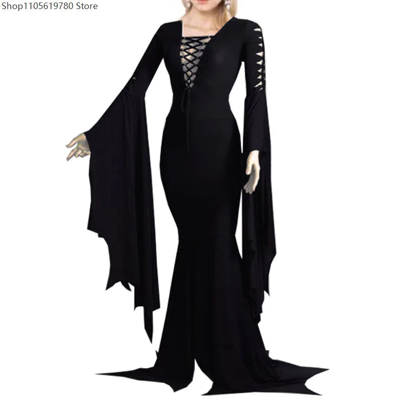 Robe Sorcière Gothique à Lacets – vue 2