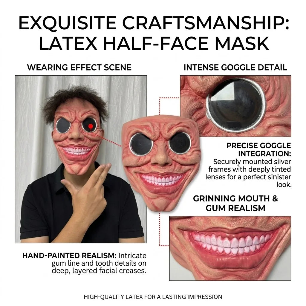 Demi-Masque Sourire Trou Noir Effrayant – vue 3