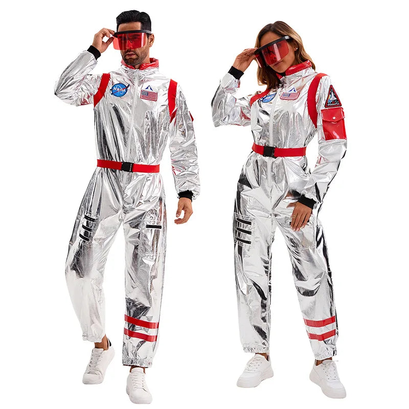 Déguisement Astronaute Adulte — Combinaison Argentée et Lunettes – vue 6