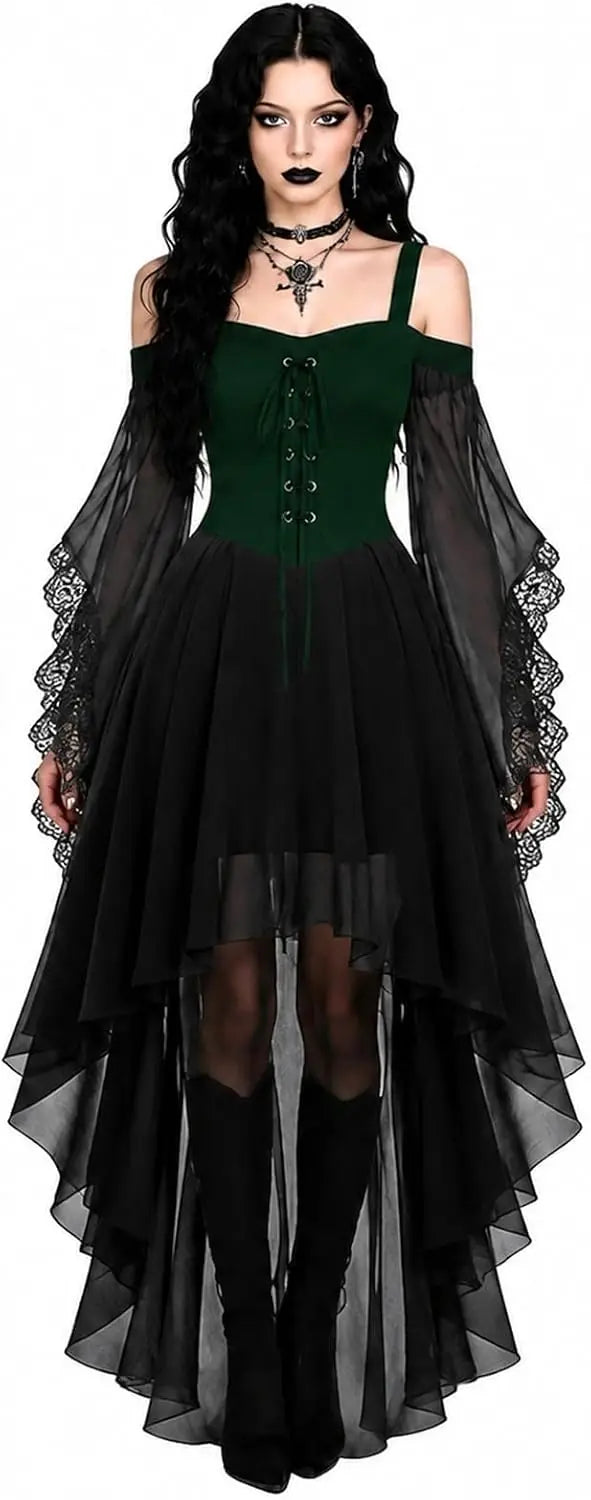 Robe Vampire à Manches Papillon en Résille – vue 8