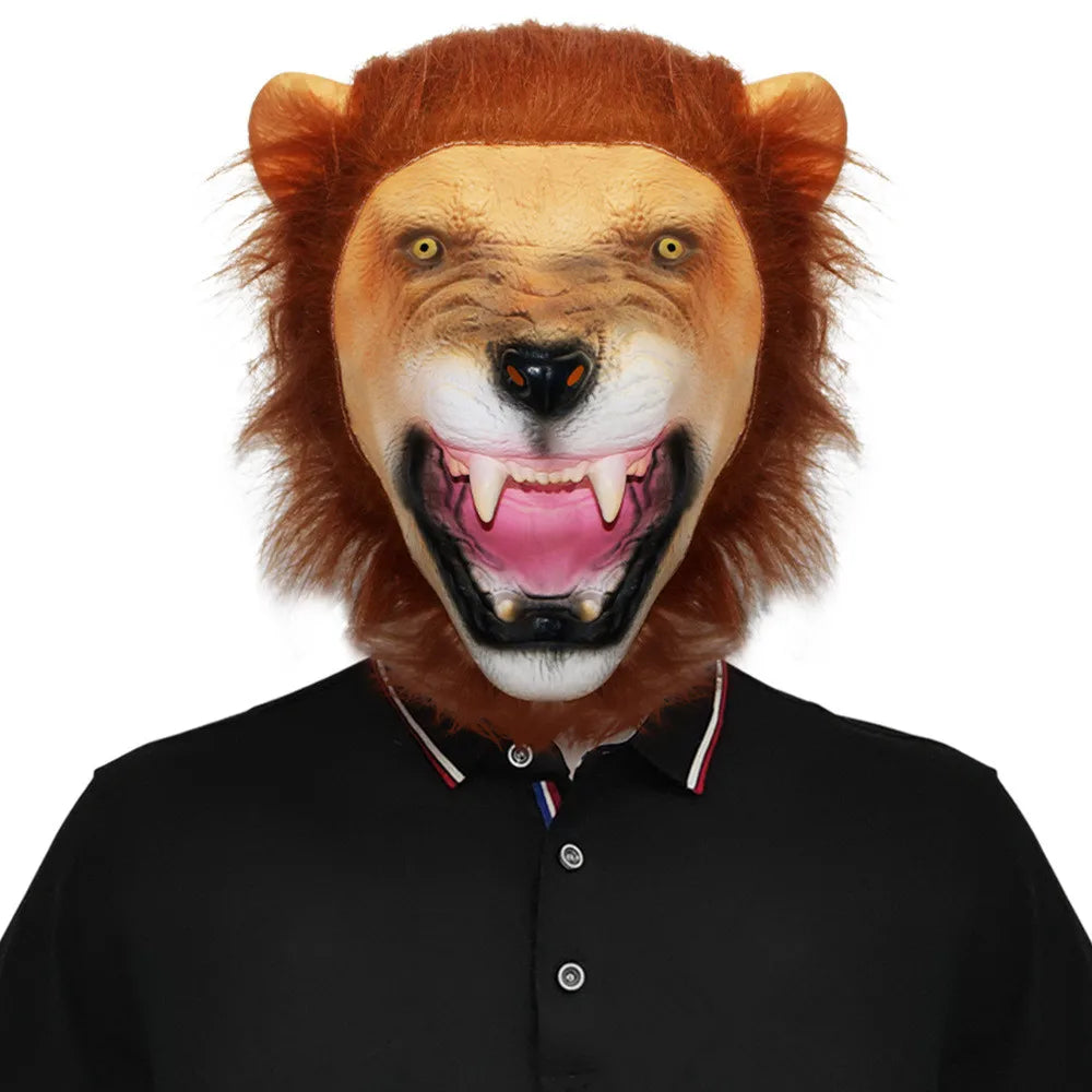 Masque Lion en Latex avec Crinière