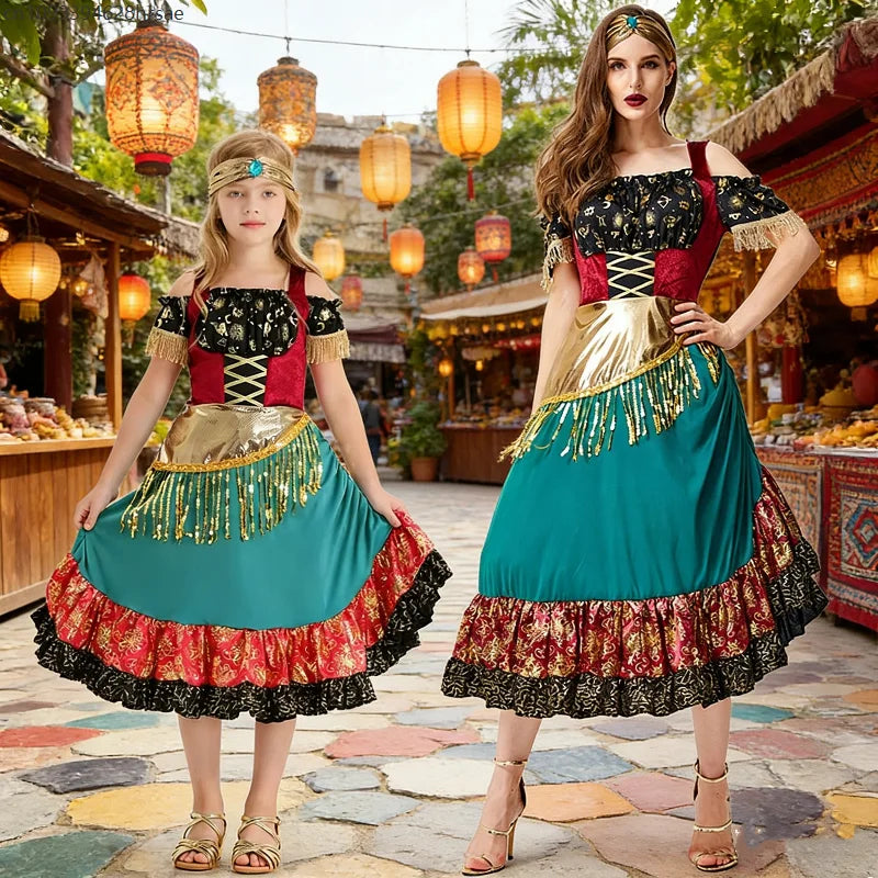Robe de Flamenco Gitane Femme - Costume de Danse
