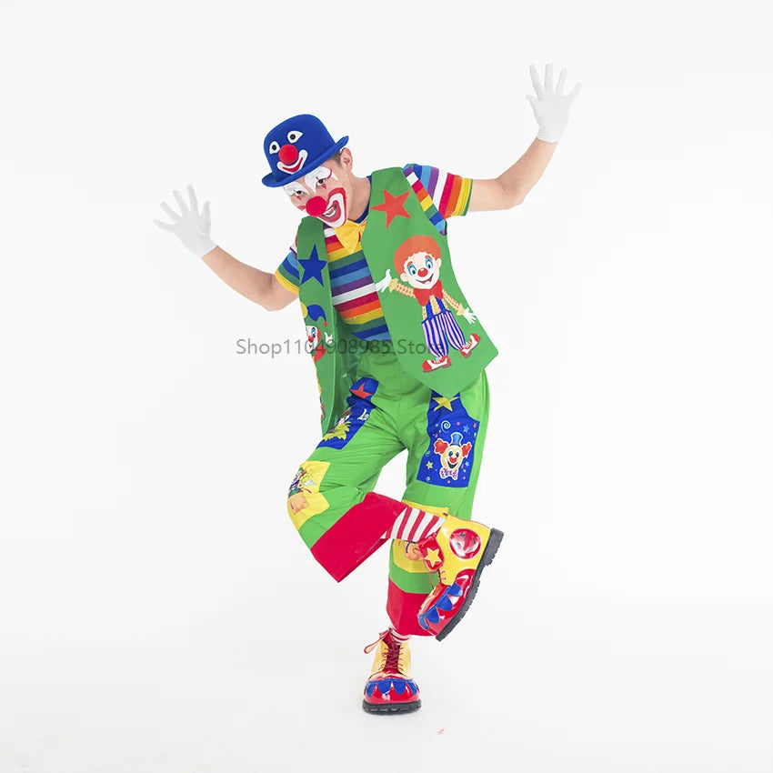 Déguisement Clown Rigolo Adulte – Tenue Colorée de Fête – vue 12