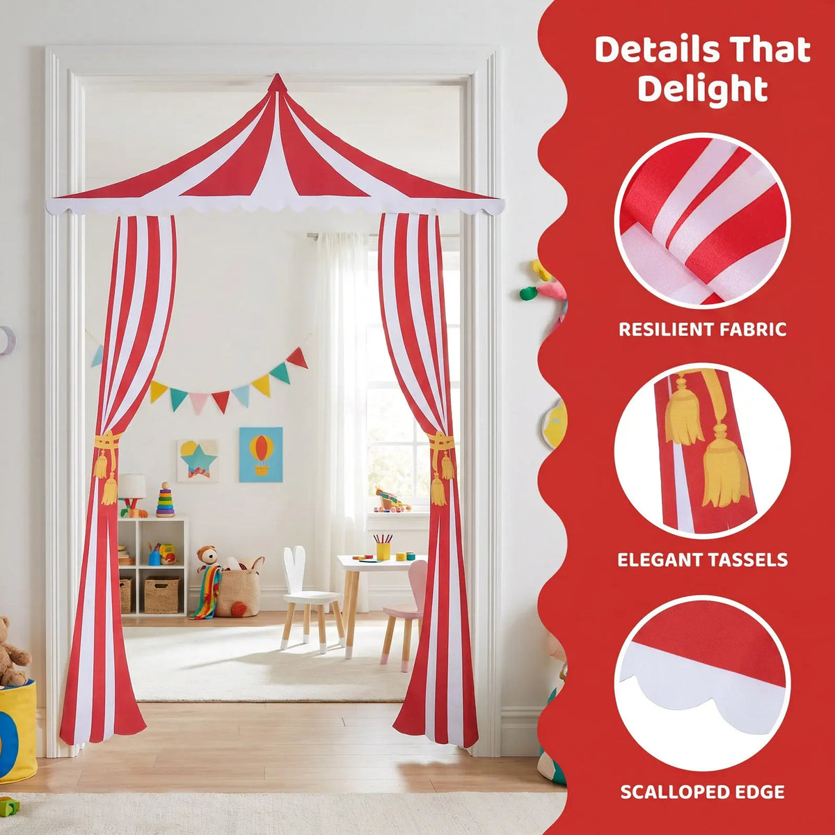 Toile de fond rideau rouge cirque Carnaval – vue 2