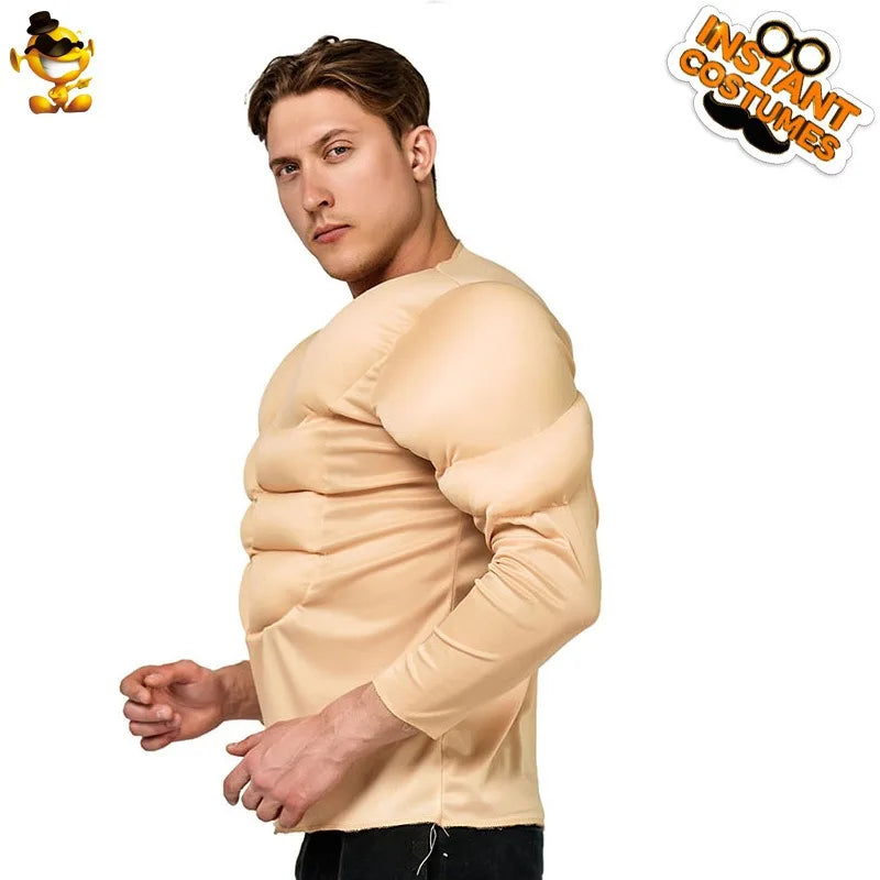 T-shirt Musclé Faux Abdos Homme - Déguisement Halloween – vue 2