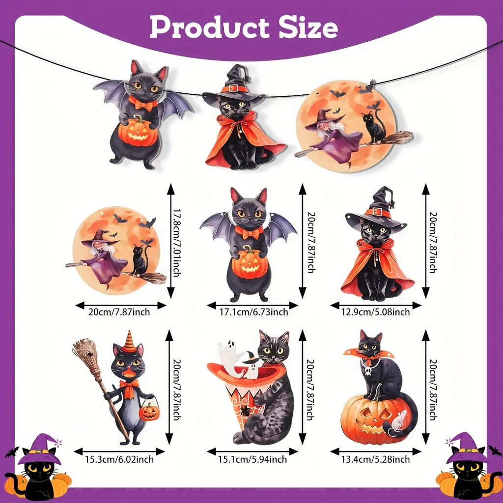 Guirlande décorative noire Halloween – vue 3