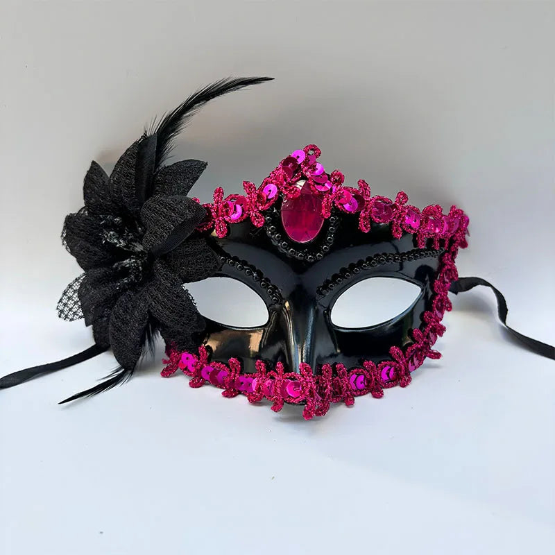 Masque Vénitien Fleuri Femme - Bal Masqué et Carnaval – vue 4