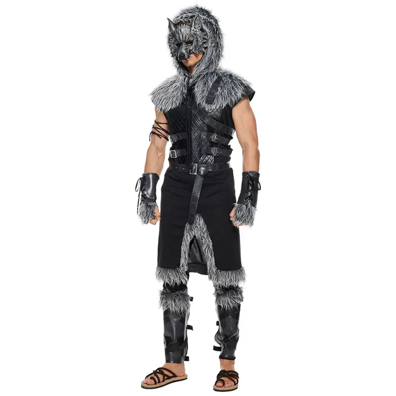Déguisement Guerrier Loup Viking Homme – vue 3
