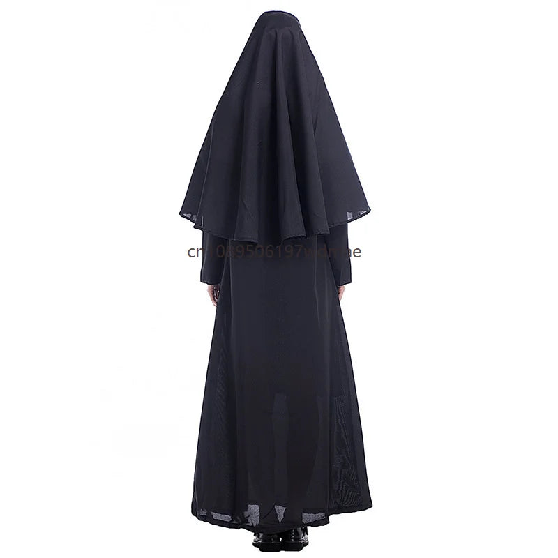 Robe de Nonne Longue Noire Femme – vue 3