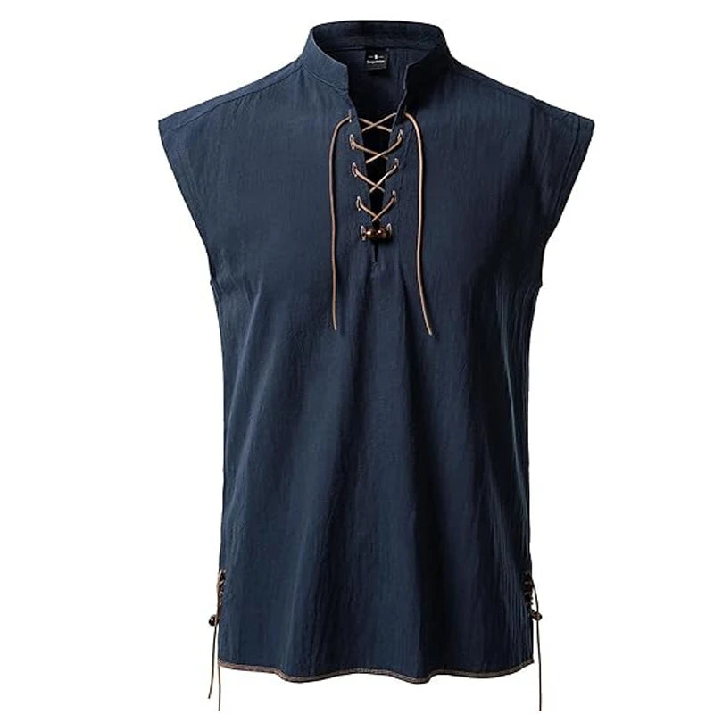 Chemise Pirate Sans Manches à Lacets Homme – vue 11