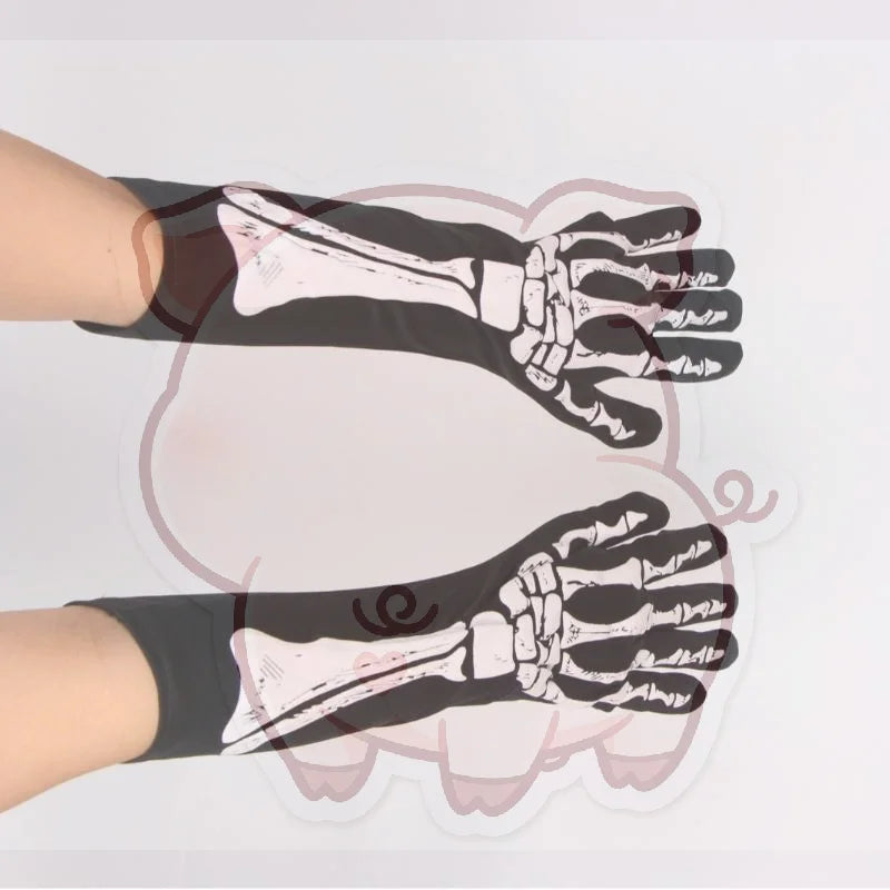 Gants Squelette Noirs – Accessoire Halloween – vue 2