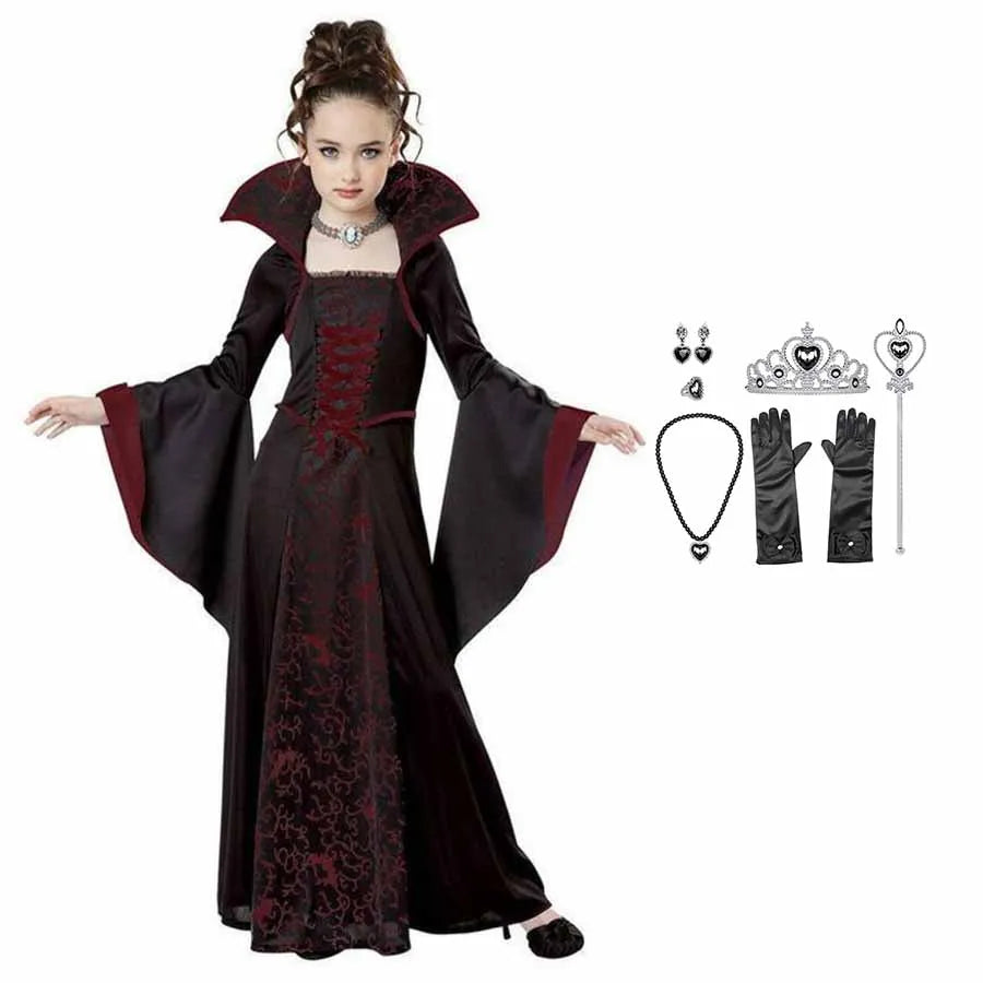 Déguisement Vampire Fille – Robe Tutu Longue Gothique – vue 8