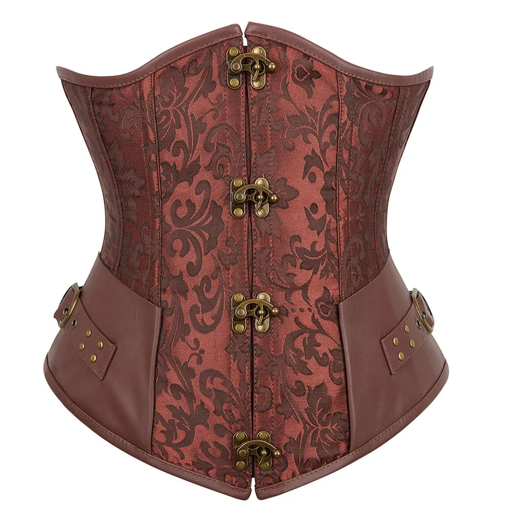 Déguisement Pirate Gothique Femme 3 Pièces – Corset Brodé – vue 2