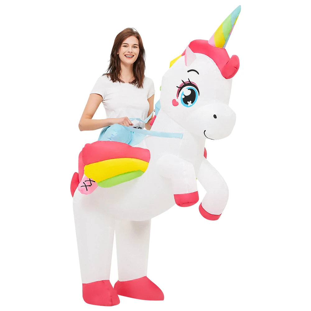 Déguisement Licorne Gonflable à Chevaucher - Costume Adulte Fantaisie – vue 5