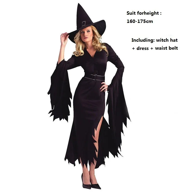 Robe Diablesse Sorcière Noire et Rouge – vue 3