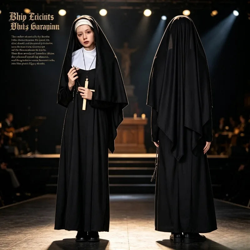Robe Longue de Nonne Noire