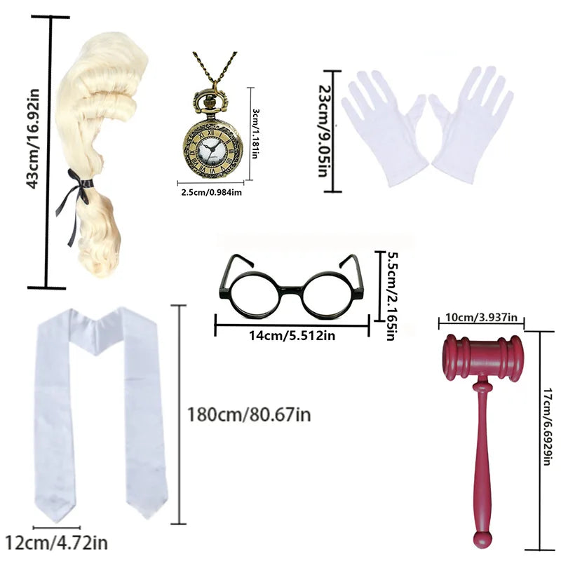 Costume de Juge Halloween 4 Pièces – vue 6