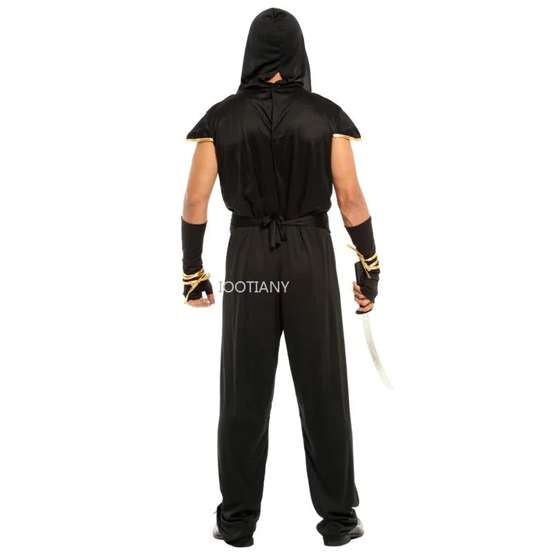 Déguisement Ninja Samouraï Noir et Or Homme – vue 4