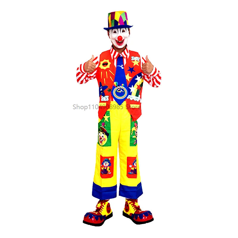 Déguisement Clown Rigolo Adulte – Tenue Colorée de Fête – vue 6