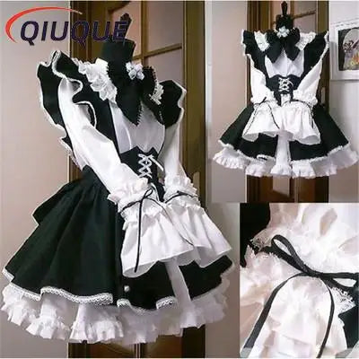 Déguisement Femme de Chambre - Robe Longue Noire et Blanche