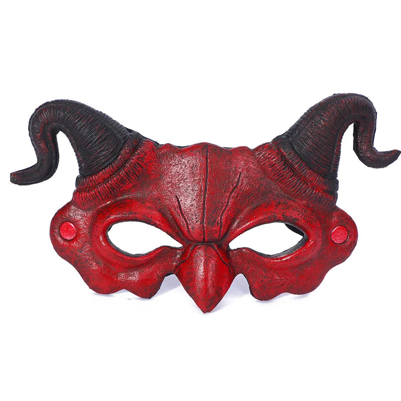 Demi-Masque Démon à Cornes – Masque d'Horreur – vue 5