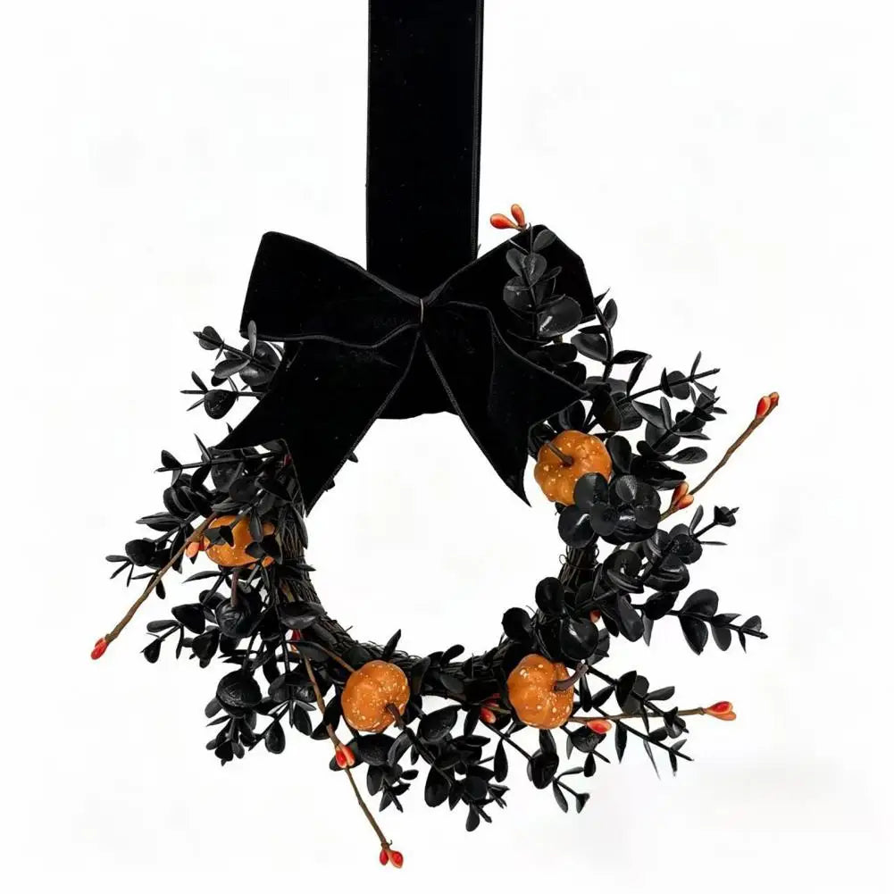 Couronne décorative noire Halloween – vue 7