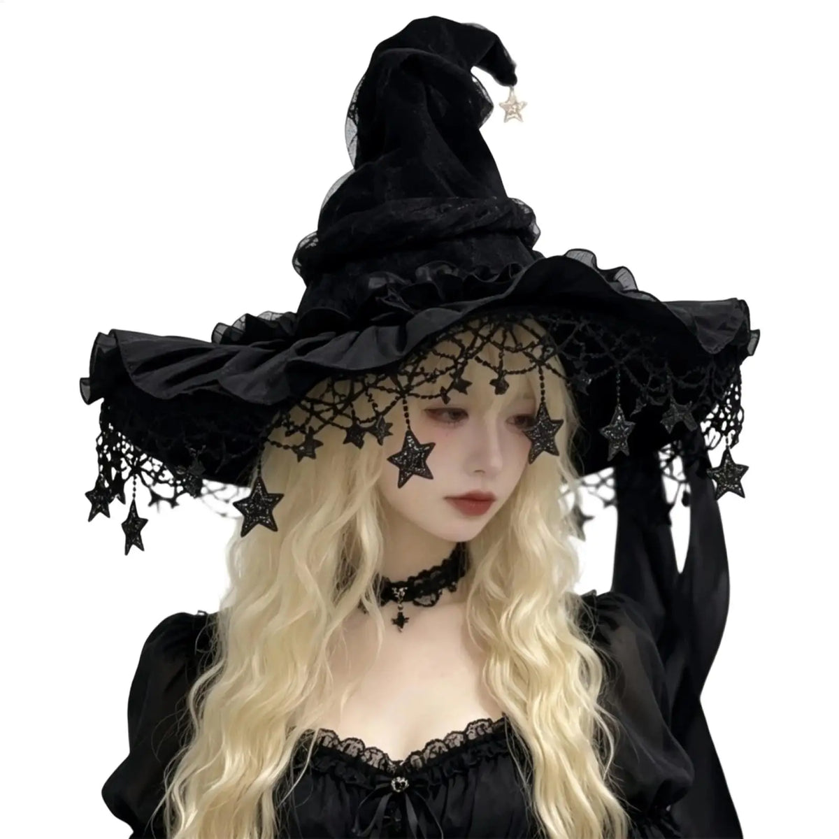 Chapeau de Sorcière Gothique à Nœud – vue 3