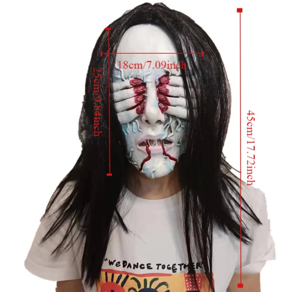 Masque Démon Aveugle à Longs Cheveux – vue 6